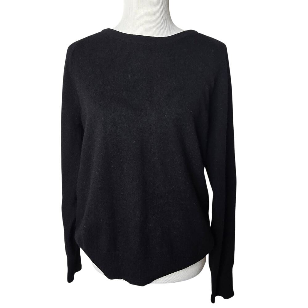 Halogen Cashmere Sweater Crewneck Pullover Black Size XL Long Sleeve Nordstrom